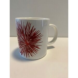 Starbucks‎ Coffee Mug White Red Burst Design 12 fl oz / 354 ml